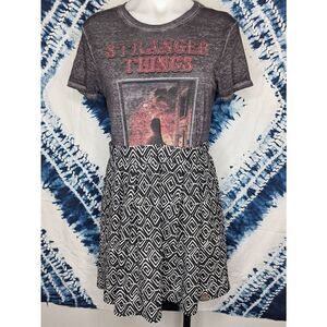 Upcycled Stranger Things Band Tee Dress S/M